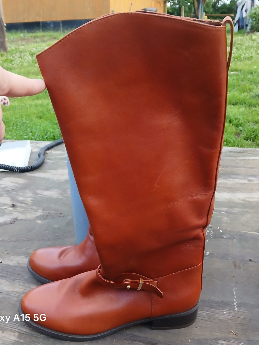 Women's Over-the-Knee Leather Boots in Cognac